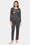 Rosaline Starry Nights Knit Cotton Pyjama Set - Black Beauty — thumbnail 1